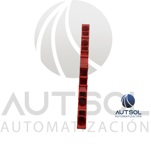 Clema / Borna de Paso Wago 2002-1403 | 4 Conductores 2.5mm² (AWG 12) | Roja | Push-in Ranura
