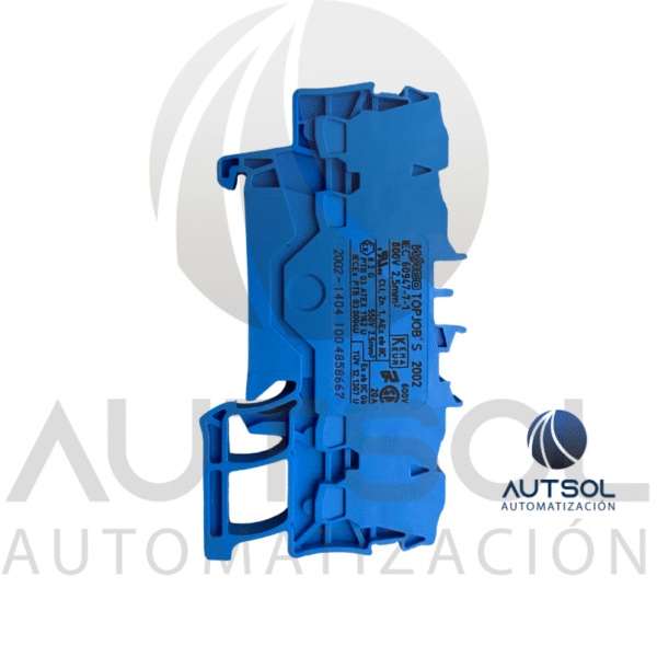 Clema / Borna de Paso Wago 2002-1404 | 4 Conductores 2.5mm² (AWG 12) | Azul | Push-in Ranura