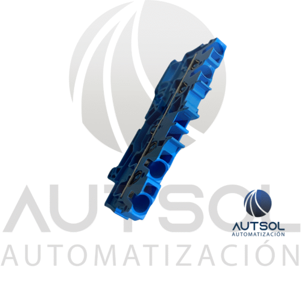 Clema / Borna de Paso Wago 2002-1404 | 4 Conductores 2.5mm² (AWG 12) | Azul | Push-in Ranura
