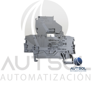 Clema / Borna Portafusible Wago 2002-1611 | Fusible 5x20mm | 2.5mm² (AWG 12) | Sin LED | Gris