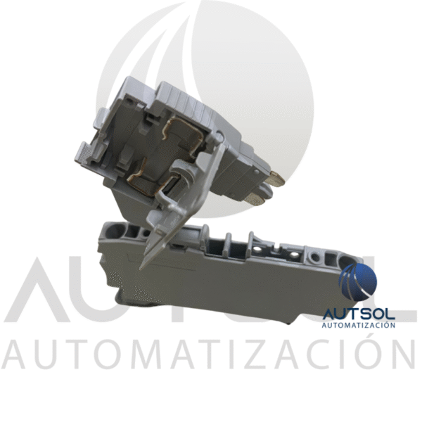 Clema / Borna Portafusible Wago 2002-1611 | Fusible 5x20mm | 2.5mm² (AWG 12) | Sin LED | Gris