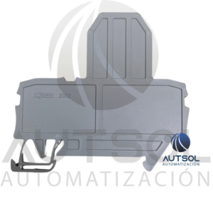 Tapa Final Wago 2002-991 | Placa Cierre 2mm Espesor | Gris | Para Clema Serie 2002
