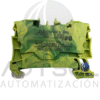 Clema / Borna de Tierra Wago 2004-1207 | 2 Conductores 4mm² (AWG 10) | Push-in Ranura | Verde-Amarillo