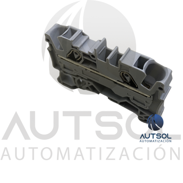 Clema / Borna de Paso Wago 2006-1201 | 2 Conductores 6mm² (AWG 10) | Push-in Ranura | Riel DIN Gris