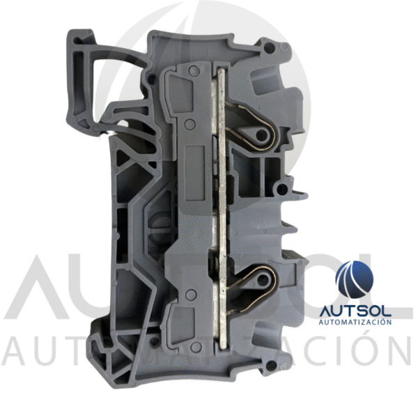 Clema / Borna de Paso Wago 2006-1201 | 2 Conductores 6mm² (AWG 10) | Push-in Ranura | Riel DIN Gris