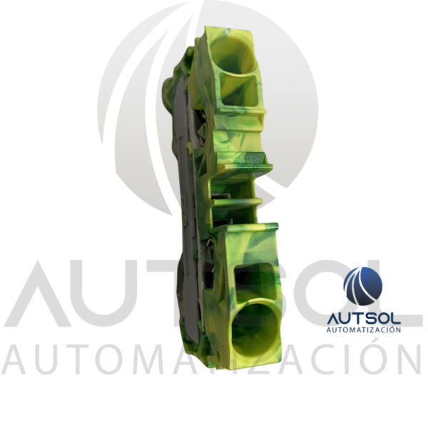 Clema / Borna de Tierra Wago 2010-1207 | 2 Conductores 10mm² (AWG 8) | Push-in | Verde-Amarillo