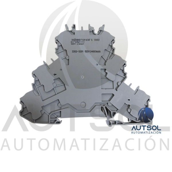 Clema / Borna Triple Piso Wago 2202-3201 | 6 Conductores 2.5mm² (AWG 12) | Botón Naranja | Riel DIN