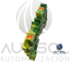 Clema / Borna de Tierra Wago 2204-1207 | 2 Conductores 4mm² (AWG 10) | Botón Naranja | Verde-Amarillo