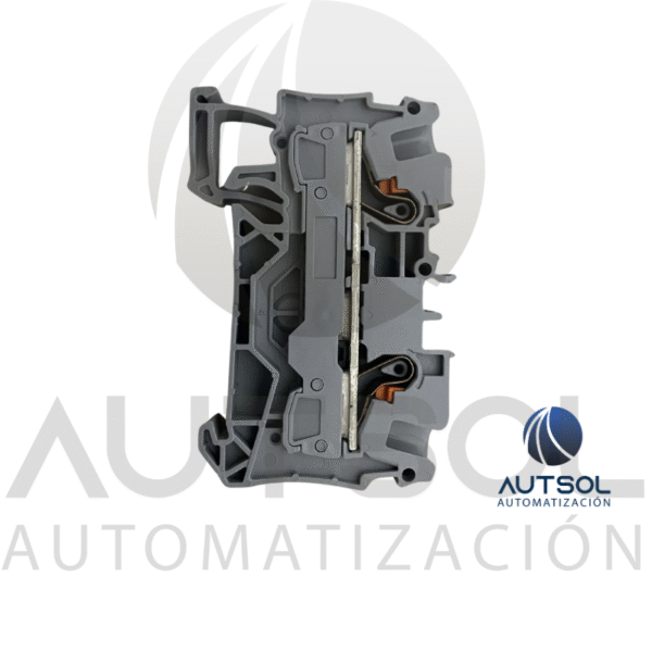 Clema / Borna de Paso Wago 2206-1201 | 2 Conductores 6mm² (AWG 10) | Botón Naranja | Riel DIN