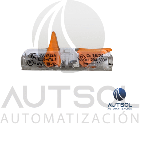 Conector de Paso en Línea Wago 221-2401 | Empalme Recto 4mm² (AWG 12) | Palanca Compacta Transparente