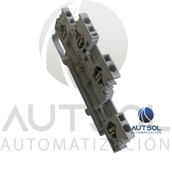 Clema / Borna Doble Piso Wago 279-501 | 4 Conductores 1.5mm² (AWG 16) | CAGE CLAMP Gris | Riel DIN