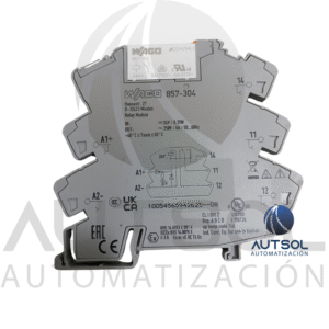 Relevador de Interfaz Wago 857-304 | 24VDC 6A 1 Contacto SPDT | Módulo Slim 6mm Riel DIN