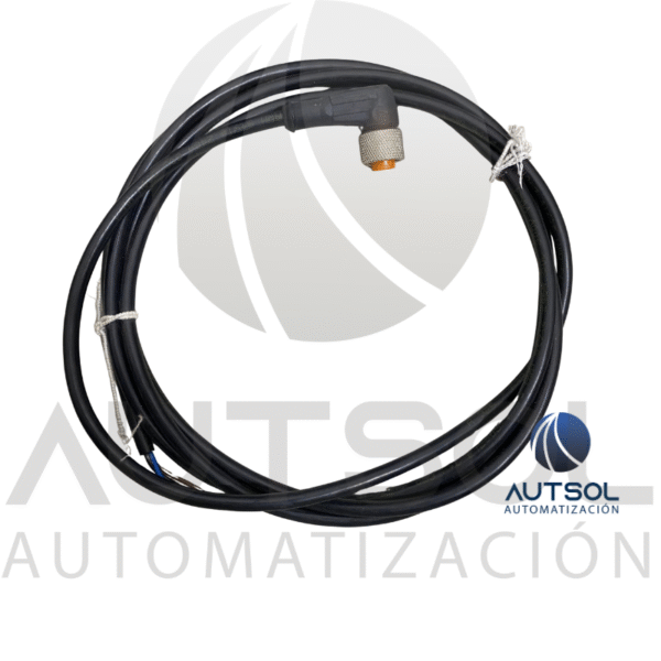 Cable Sensor Carlo Gavazzi CONB13NF-A2 | M12 Hembra Angular (90°) 3 Pines | 2 Metros PVC Conector M12