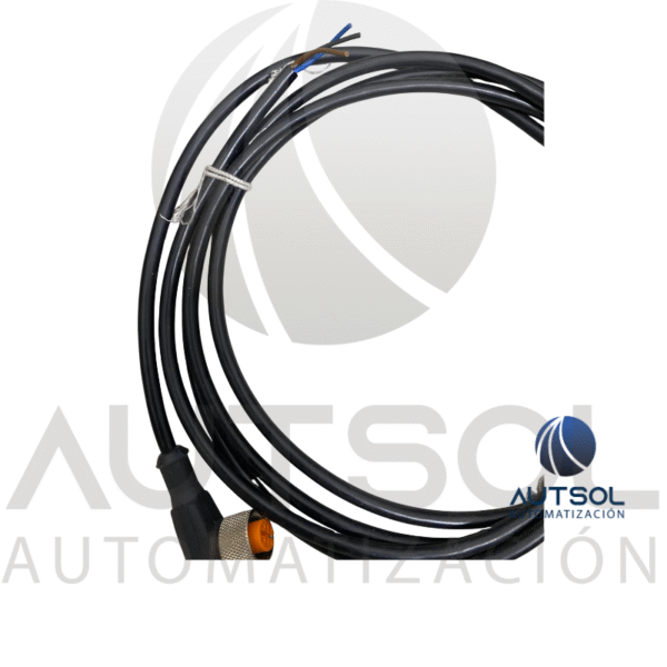 Cable Sensor Carlo Gavazzi CONB13NF-A2 | M12 Hembra Angular (90°) 3 Pines | 2 Metros PVC Conector M12