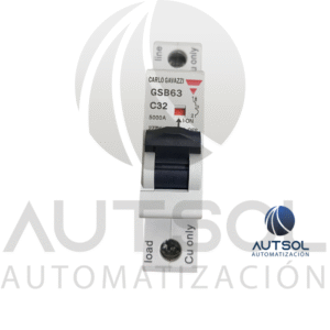 Interruptor Termomagnético Carlo Gavazzi GSB631PC32 | 1 Polo 32A Curva C | MCB Riel DIN 6kA
