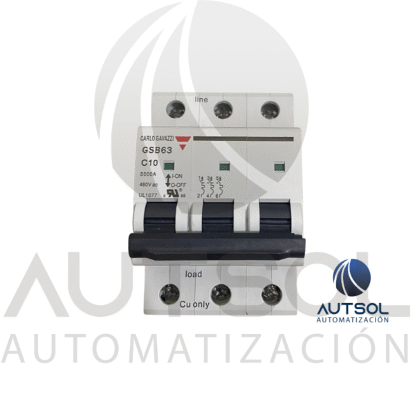 Interruptor Termomagnético Carlo Gavazzi GSB632PC10 | 2 Polos 10A Curva C | MCB Bipolar Riel DIN 6kA
