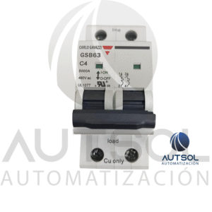 Interruptor Termomagnético Carlo Gavazzi GSB632PC4 | 2 Polos 4A Curva C | MCB Bipolar Riel DIN 6kA