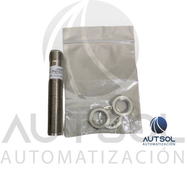 Sensor Inductivo Carlo Gavazzi M12 IA12FLF02POM1 | 2mm Rasante | PNP NA Conector M12 Cuerpo Largo