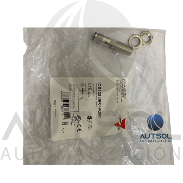 Sensor Inductivo Carlo Gavazzi M12 ICB12S30F04POM1 | 4mm Rasante | PNP NA Conector M12 Cuerpo Corto