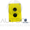 Caja Botonera Carlo Gavazzi PBBOX2HBY | 2 Puestos Ø22mm | Amarilla/Negra Paro Emergencia | Estación Control