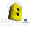 Caja Botonera Carlo Gavazzi PBBOX2HBY | 2 Puestos Ø22mm | Amarilla/Negra Paro Emergencia | Estación Control