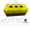 Caja Botonera Carlo Gavazzi PBBOX3HBY | 3 Puestos Ø22mm | Amarilla/Negra | Estación Control Paro Emergencia
