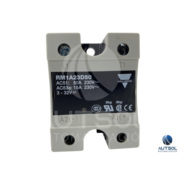 Relevador Estado Sólido Carlo Gavazzi RM1A23D50 | 50A 230VAC | Control 4-32VDC | SSR Monofásico Cruce Cero Panel