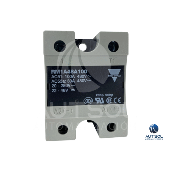 Relevador Estado Sólido Carlo Gavazzi RM1A48A100 | 100A 480VAC | Control 90-280VAC | SSR Monofásico Cruce Cero Panel