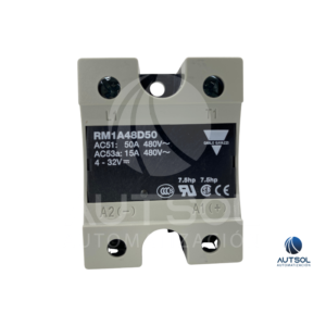 Relevador de Estado Sólido (SSR) Carlo Gavazzi RM1A48D50 | Monofásico 50 A | Montaje en Panel | Conmutación por Cruce por Cero (Zero Cross)