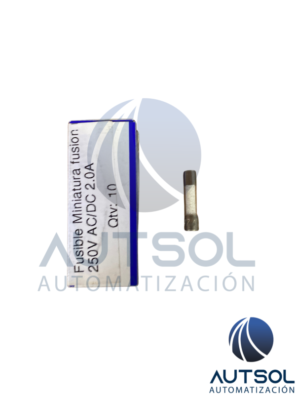 2.0M5X20M Fusible de Cristal Midget Altech 2.0M5X20M | Serie 5x20 mm | 2 A | 250 VAC | Actuación / Reacción Media (Medium-Acting) | Tamaño 5 x 20 mm