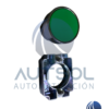 Botón Pulsador Rasante Altech 2AF3 | Serie 22 mm 2A Series | Retorno por Resorte (Momentario) | Color Verde | Bisel de Plástico Negro | Montaje 22.5 mm