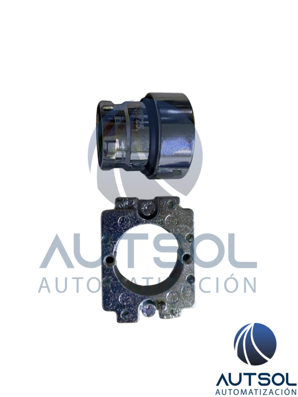 Botón Pulsador Rasante Altech 2AF3 | Serie 22 mm 2A Series | Retorno por Resorte (Momentario) | Color Verde | Bisel de Plástico Negro | Montaje 22.5 mm