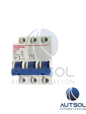 3D25 Interruptor Termomagnético / Protector Suplementario de 3 Polos Altech 3D25 | Corriente Nominal 25 A | Curva de Disparo D | Voltaje 480Y/277 VCA | Capacidad de Interrupción 10 kA | Montaje en Riel DIN | Serie V-EA / UL 1077