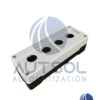 Estación / Caja de Control Plástica Vacía de 4 Perforaciones Altech / EMAS 4003G11 | Diámetro de Montaje 22 mm | Tapa Blanca / Base Negra | Protección IP65