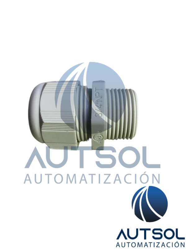 Conector Glándula de Plástico NPT 3/4" Altech 5308902 (5308 902) | Cuerda NPT 3/4" | Rango de Cable 9.0 - 18.0 mm | Color Gris Claro | Poliamida 6 (Nylon 6) | Protección IP68 | Paquete de 20 Piezas