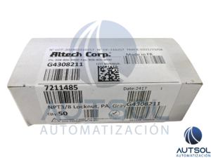 Contratuerca de Plástico NPT 3/8" Altech 7211485 (7211 485) | Cuerda NPT 3/8" | Poliamida (PA) | Color Gris Claro | Para Conectores Glándula y Prensaestopas | Paquete de 100 Piezas