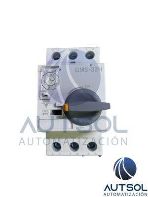 Guardamotor Magnético / Electromecánico Carlo Gavazzi GMS-32H 22A (Serie GMS) | Interruptor de Protección de Motor | Rango de Ajuste Térmico 14 ~ 22 A | Disparo Magnético de Alta Capacidad (286 A) | Capacidad de Ruptura Icu 50 kA a 400/415 V | Accionamiento por Maneta Giratoria (Rotary Handle) | Montaje en Riel DIN-35 / Panel | Ancho de 45 mm