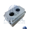 Estación / Caja de Control Plástica Vacía de 3 Perforaciones Altech / EMAS PBBOX302 | Diámetro de Montaje 22 mm | Tapa Amarilla / Base Negra | Protección IP65