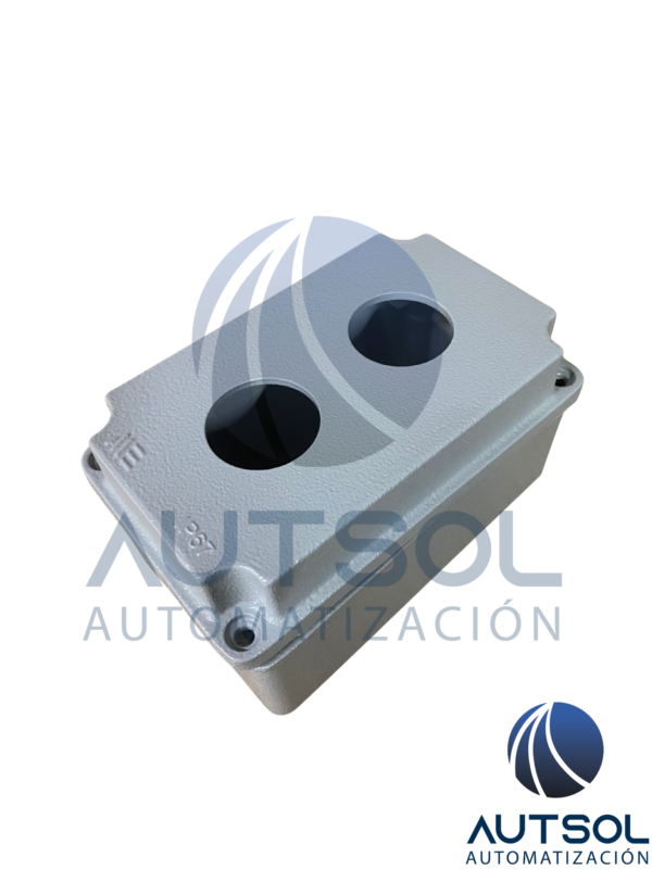 Estación / Caja de Control Plástica Vacía de 3 Perforaciones Altech / EMAS PBBOX302 | Diámetro de Montaje 22 mm | Tapa Amarilla / Base Negra | Protección IP65