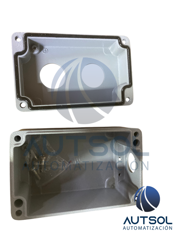 Estación / Caja de Control Plástica Vacía de 3 Perforaciones Altech / EMAS PBBOX302 | Diámetro de Montaje 22 mm | Tapa Amarilla / Base Negra | Protección IP65