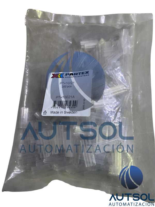Soporte Cerrado para Etiquetas / Portaetiquetas Transparente Partex PT+10021A | Cubierta Transparente | Longitud de 21 mm | Paquete de 200 Piezas