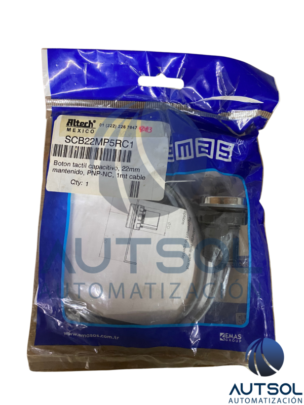 Bloque de Contactos Auxiliares y Soporte para Botonería EMAS / Altech SCB22MP5RC1 | Montaje Posterior en Caja de Control | Configuración de Contactos 1 NO + 1 NC | Terminales a Tornillo | Compatible con Serie PB22 / 22 mm