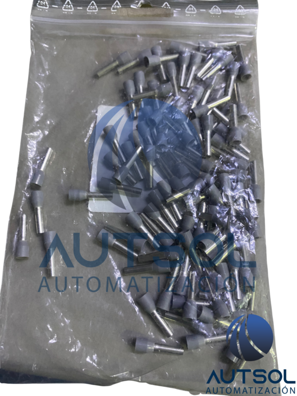 Terminal de Punta / Ferrule Aislado Altech V30AE000056 | Para Calibre de Cable 4.0 mm² / 12 AWG | Color Gris | Longitud de Tubo Conductor de 10 mm | Paquete de 100 Piezas