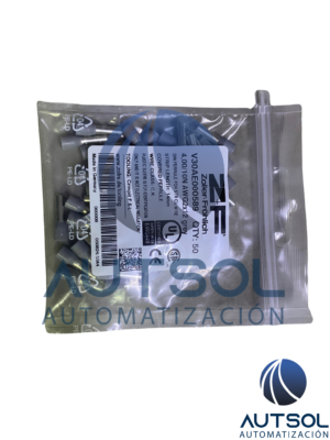 Terminal de Punta / Ferrule Doble Aislado Altech V30AE000589 | Para Dos Cables Calibre 4.0 mm² / 12 AWG | Color Gris | Longitud de Tubo Conductor de 12 mm | Paquete de 50 Piezas