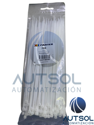 Cincho / Abrazadera de Amarre para Cables Altech PKB25200A9 (Serie PKB) | Longitud 200 mm | Ancho 2.5 mm | Color Negro (Resistente a Rayos UV) | Resistencia a la Tensión 8 kg (18 lbs) | Material Nylon 6/6 Ignífugo | Paquete de 100 Piezas