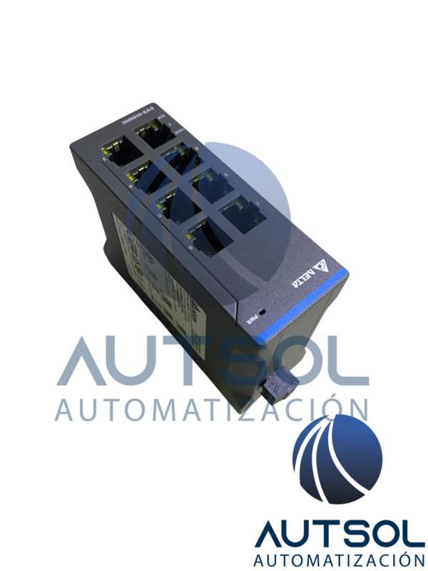 Switch Ethernet Industrial No Administrable Delta Electronics DVS-008I00C | Serie DVS | 8 Puertos Fast Ethernet RJ-45 (10/100 Mbps) | Entrada de Alimentación Redundante 12 a 48 VDC | Montaje en Riel DIN
